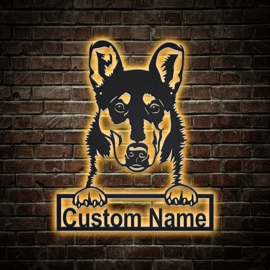 Custom Smooth Collie Dog Metal Sign, Led Lights Smooth Collie Sign, Dog Lover Gift, Dog Wall Sign, Home Decor Sign