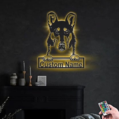 Custom Smooth Collie Dog Metal Sign, Led Lights Smooth Collie Sign, Dog Lover Gift, Dog Wall Sign, Home Decor Sign