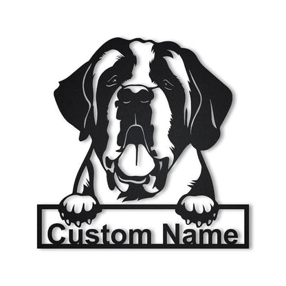 Custom St Bernard Metal Sign, Led Lights , St Bernard Dog Home Decor, Dog Lover Gift, Dog Wall Sign, Home Decor Sign