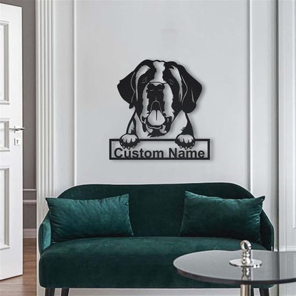 Custom St Bernard Metal Sign, Led Lights , St Bernard Dog Home Decor, Dog Lover Gift, Dog Wall Sign, Home Decor Sign