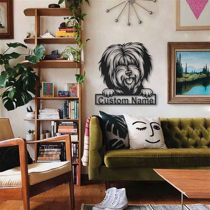 Custom Tibetan Terrier Dog Metal Sign, Led Lights Tibetan Terrier Sign, Dog Lover Gift, Dog Wall Sign, Home Decor Sign