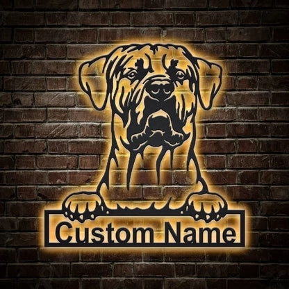 Custom Tosa Inu Dog Metal Sign, Led Lights Tosa Inu Sign, Dog Lover Gift, Dog Wall Sign, Home Decor Sign