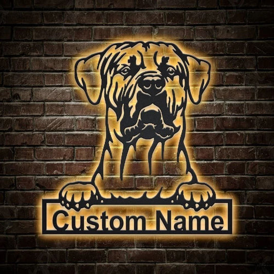 Custom Tosa Inu Dog Metal Sign, Led Lights Tosa Inu Sign, Dog Lover Gift, Dog Wall Sign, Home Decor Sign