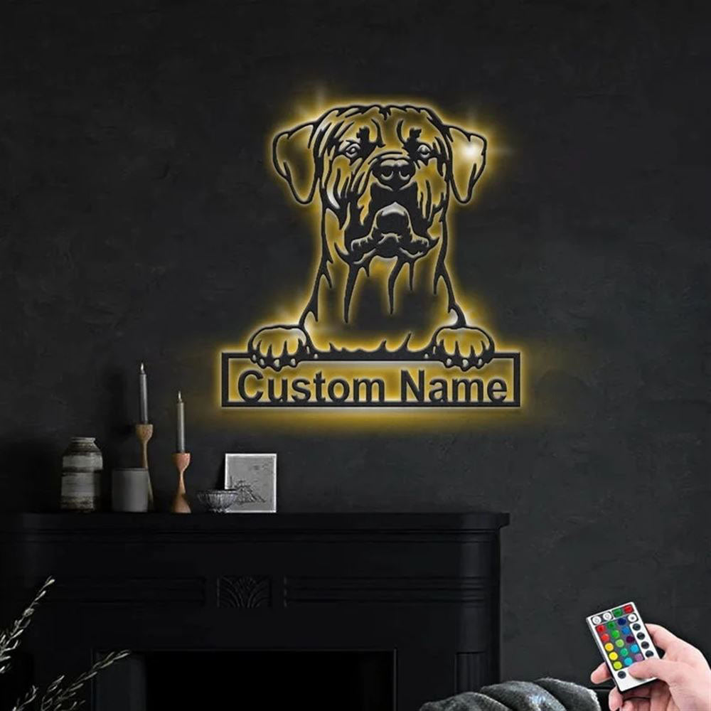 Custom Tosa Inu Dog Metal Sign, Led Lights Tosa Inu Sign, Dog Lover Gift, Dog Wall Sign, Home Decor Sign