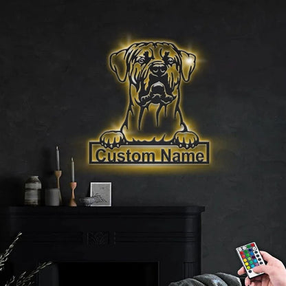 Custom Tosa Inu Dog Metal Sign, Led Lights Tosa Inu Sign, Dog Lover Gift, Dog Wall Sign, Home Decor Sign