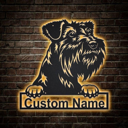 Custom Tsverkshnautser Dog Metal Sign, Led Lights Tsverkshnautser Sign, Dog Lover Gift, Dog Wall Sign, Home Decor Sign