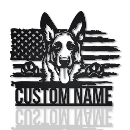 Custom US German Shepherd Dog Metal Sign, Led Lights German Shepherd Metal Sign, Dog Lover Gift, Dog Wall Sign, Home Decor Sign