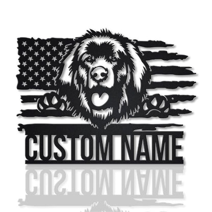 Custom US Leonberger Dog Metal Sign, Led Lights Leonberger Dog Sign, Dog Lover Gift, Dog Wall Sign, Home Decor Sign