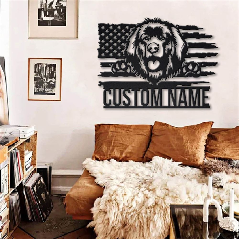 Custom US Leonberger Dog Metal Sign, Led Lights Leonberger Dog Sign, Dog Lover Gift, Dog Wall Sign, Home Decor Sign