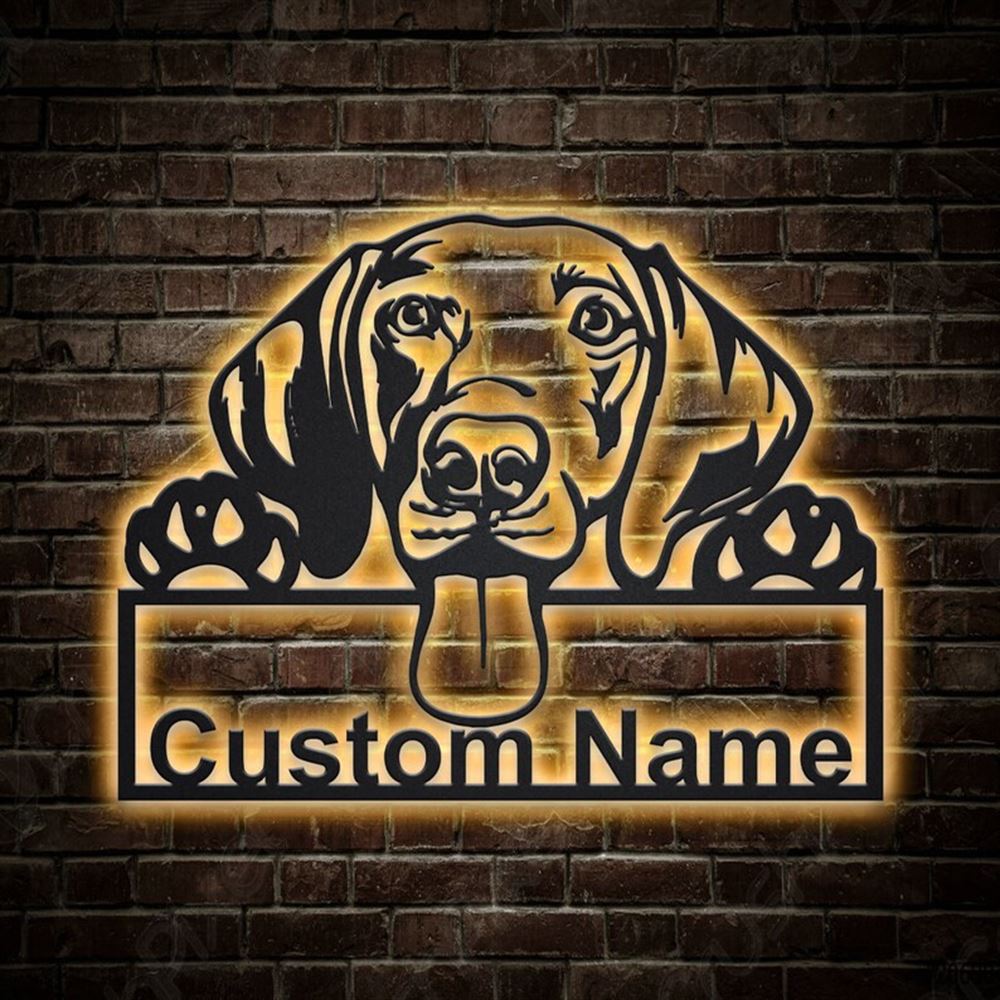 Custom Weimaraner Dog Metal Sign, Led Lights Weimaraner Metal Sign, Dog Lover Gift, Dog Wall Sign, Home Decor Sign