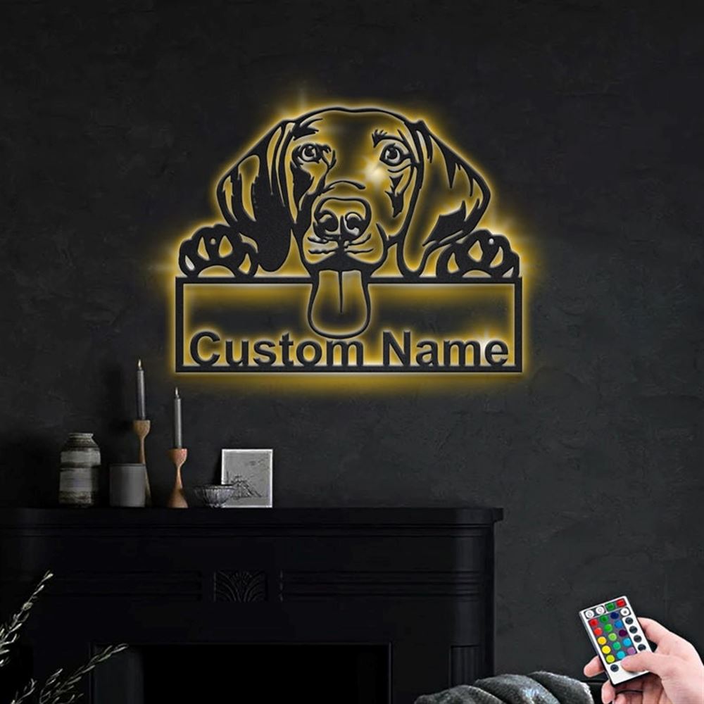 Custom Weimaraner Dog Metal Sign, Led Lights Weimaraner Metal Sign, Dog Lover Gift, Dog Wall Sign, Home Decor Sign