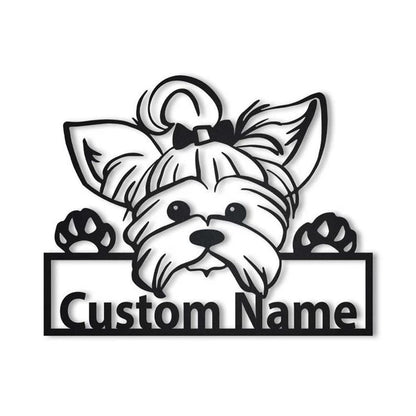 Custom Yorkie Dog Metal Sign, Led Lights Yorkie Dog Sign, Dog Lover Gift, Dog Wall Sign, Home Decor Sign