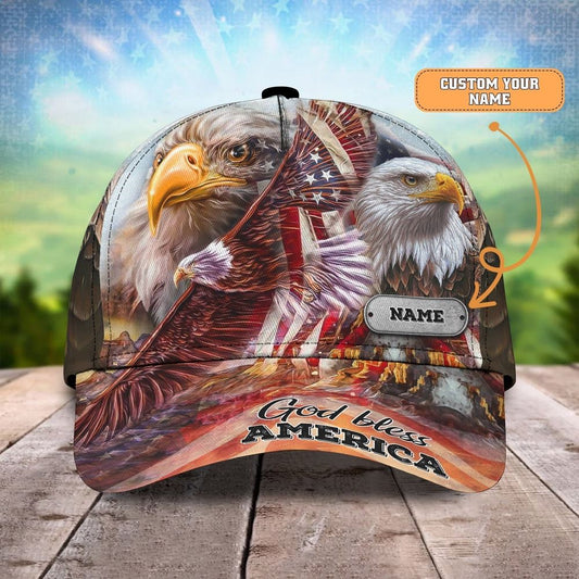 Customized America Eagle 3D Full Printed Baseball Cap Hat, Christian Baseball Cap, Religious Cap, Jesus Gift, Jesus Hat