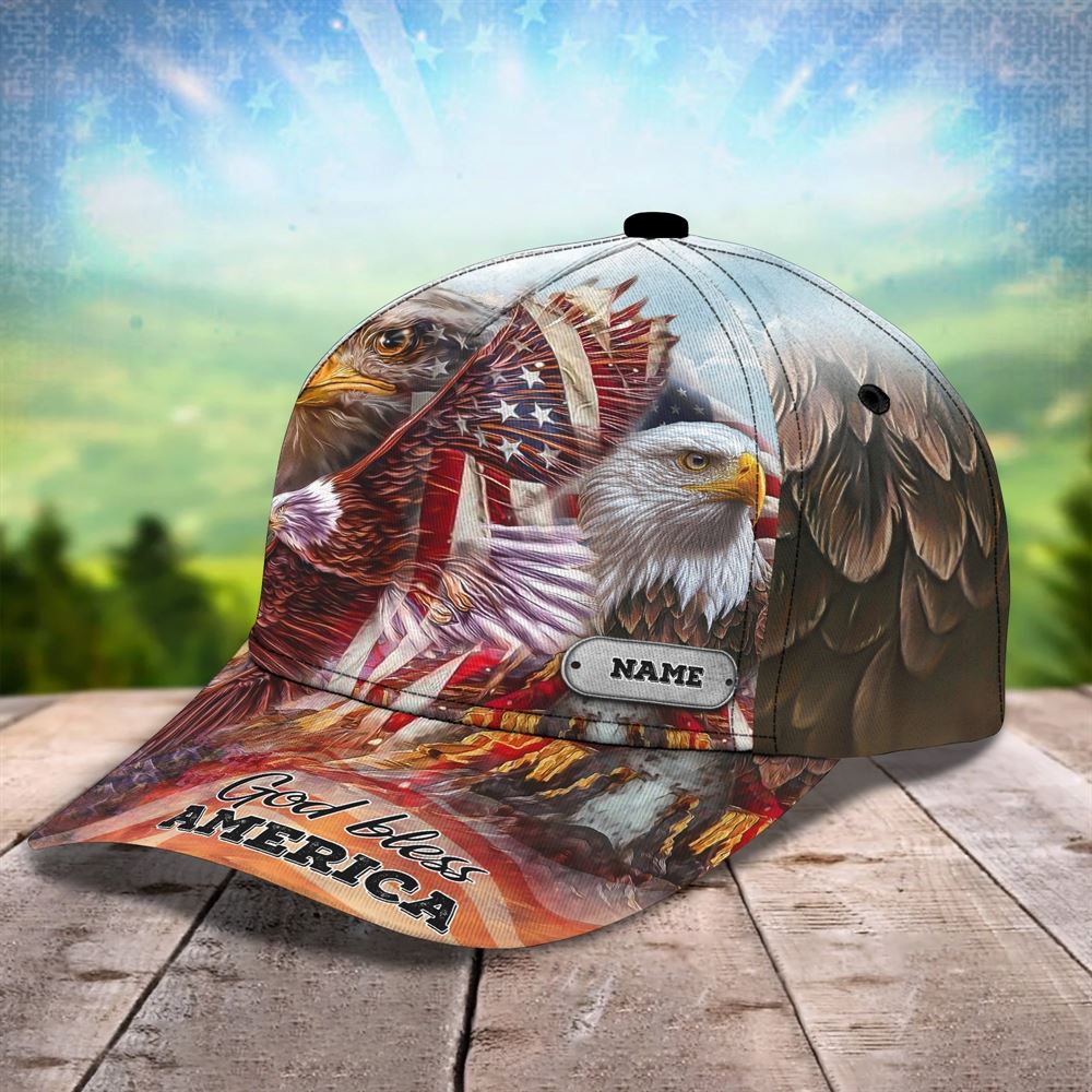Customized America Eagle 3D Full Printed Baseball Cap Hat, Christian Baseball Cap, Religious Cap, Jesus Gift, Jesus Hat