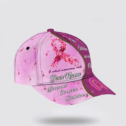 Customized Breast Cancer Awareness In October We Wear Pink Art Baseball Cap, Gifts For Breast Cancer Patients, Breast Cancer Hat