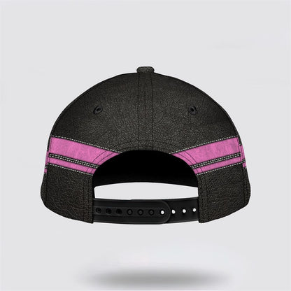 Customized Breast Cancer Awareness Pink And Black Print Baseball Cap, Gifts For Breast Cancer Patients, Breast Cancer Hat