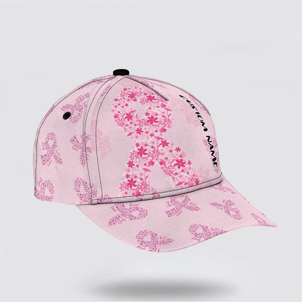 Customized Breast Cancer Awareness Pink Baseball Cap, Gifts For Breast Cancer Patients, Breast Cancer Hat