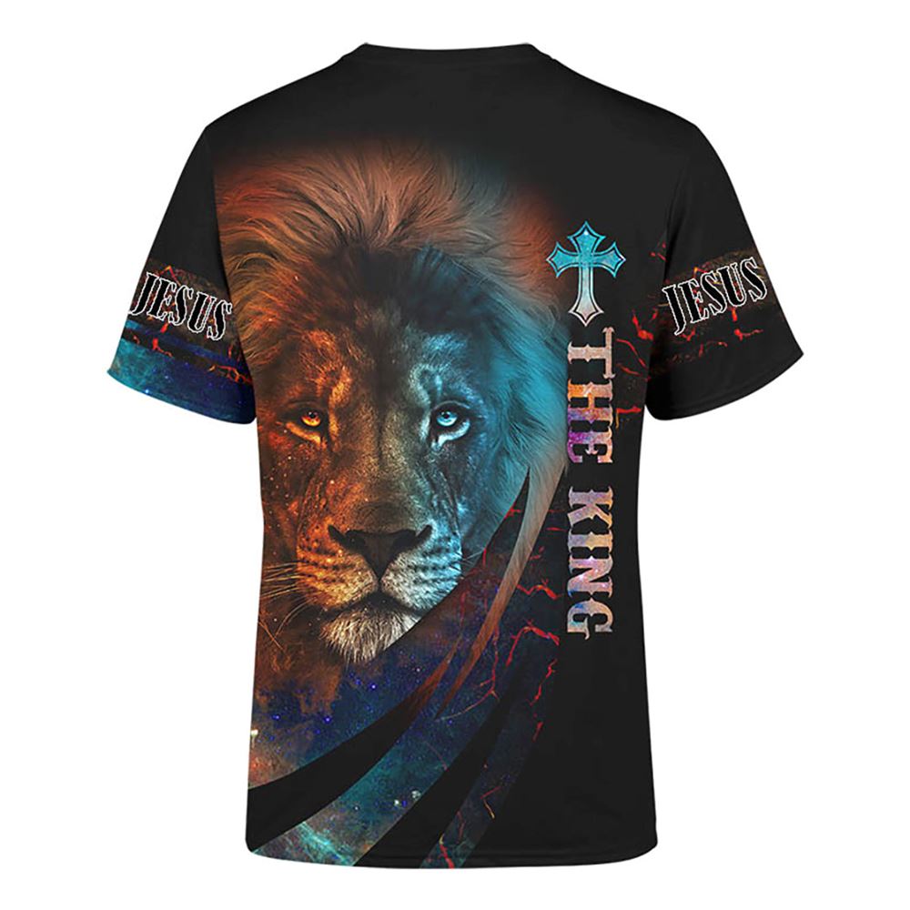 Customized The King Jesus Lion All Over Print 3D T-Shirt, Gift For Christian, Jesus Shirt