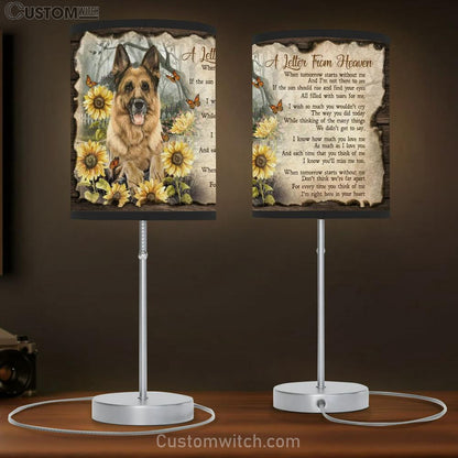 Cute German Shepherd, Sunflower Garden, A Letter From Heaven Table Lamb