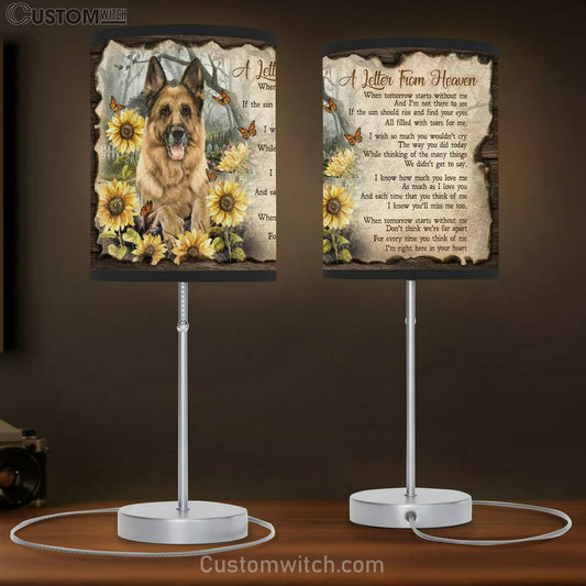 Cute German Shepherd, Sunflower Garden, A Letter From Heaven Table Lamb