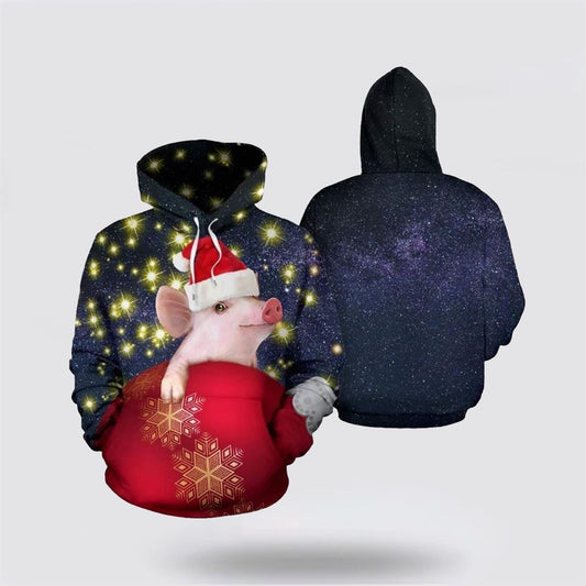 Cute Pig Christmas All Over Print 3D Hoodie For Men & Women, Christmas Hoodie Cute, Christmas Gift, Christmas Fashion