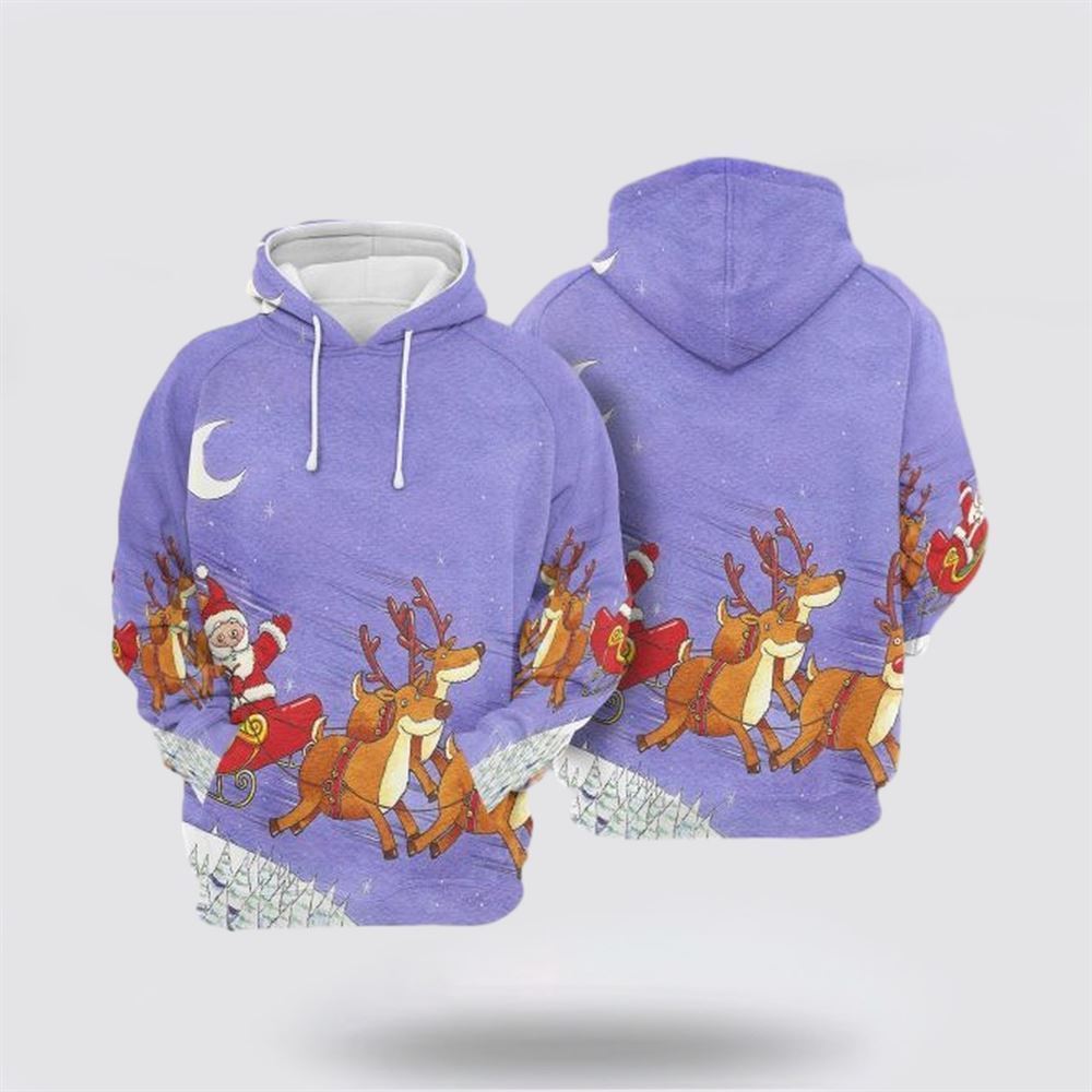 Cute Santa Claus Christmas All Over Print 3D Hoodie For Men & Women, Christmas Hoodie Cute, Christmas Gift, Christmas Fashion