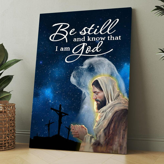 Cute Shih Tzu Be Still And Know That I Am God Canvas, Christmas Gift for Christian