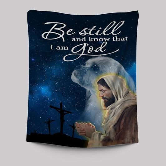Cute Shih Tzu Be Still And Know That I Am God Tapestry