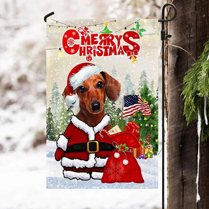 Dachshund Christmas Flag Santa Paws Flag, Christmas Dog Garden Flag, Christmas Gifts For Pet, Christmas Outdoor Decor Ideas