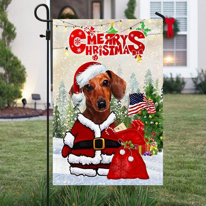 Dachshund Christmas Flag Santa Paws Flag, Christmas Dog Garden Flag, Christmas Gifts For Pet, Christmas Outdoor Decor Ideas
