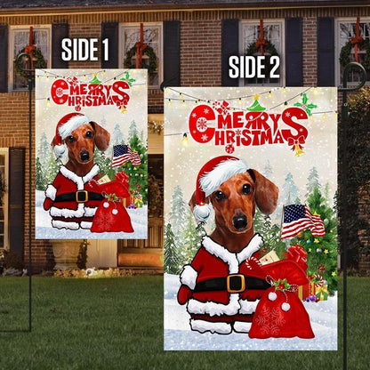 Dachshund Christmas Flag Santa Paws Flag, Christmas Dog Garden Flag, Christmas Gifts For Pet, Christmas Outdoor Decor Ideas
