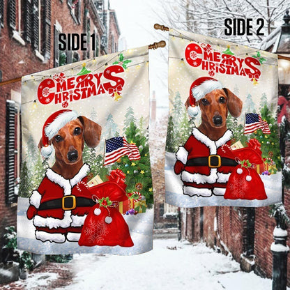Dachshund Christmas Flag Santa Paws Flag, Christmas Dog Garden Flag, Christmas Gifts For Pet, Christmas Outdoor Decor Ideas