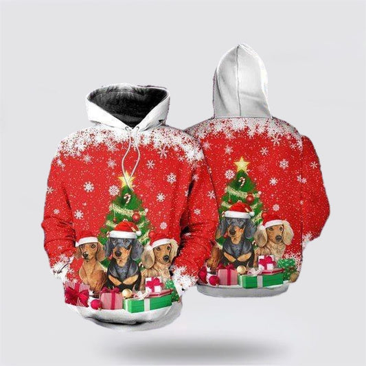 Dachshund Dog Christmas All Over Print 3D Hoodie For Men & Women, Christmas Dog Hoodie, Christmas Hoodie Cute, Christmas Gift