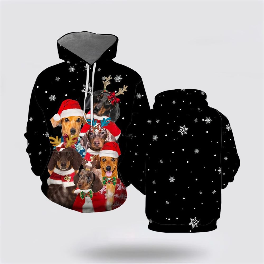 Dachshund Dog Merry Christmas All Over Print 3D Hoodie For Men & Women, Christmas Dog Hoodie, Christmas Hoodie Cute, Christmas Gift