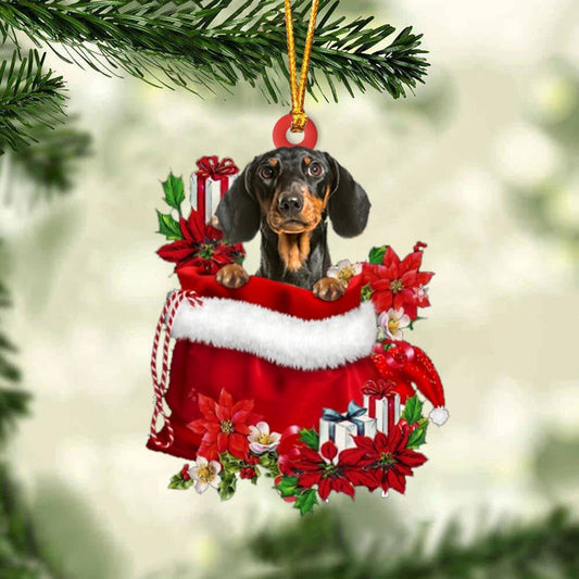 Dachshund In Gifts Bag Christmas Ornament, Christmas Gift, Christmas Tree Decorations, Christmas Ornament 2023