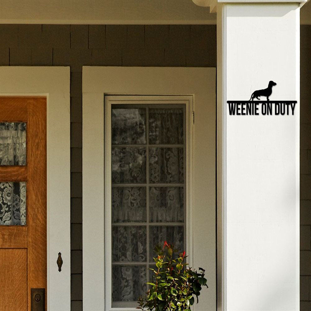 Dachshund On Duty Dachshund Metal Sign, Anniversary Gift, Dog Wall Decor, Dog Wall Art, Home Decor Sign