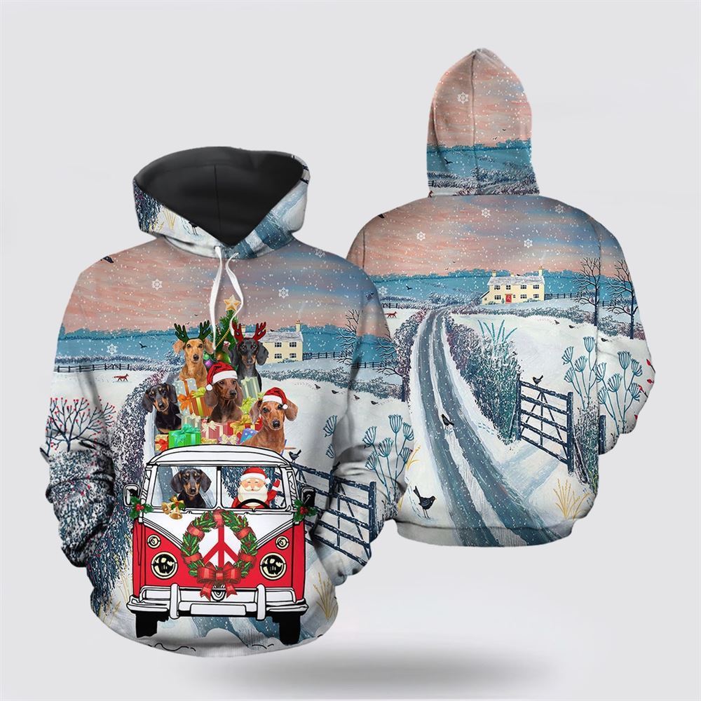 Dachshund Santa Christmas All Over Print 3D Hoodie For Men & Women, Christmas Dog Hoodie, Christmas Hoodie Cute, Christmas Gift