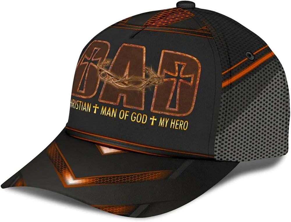 Dad Christian Man Of God My Hero Baseball Cap, Christian Baseball Cap, Religious Cap, Jesus Gift, Jesus Hat