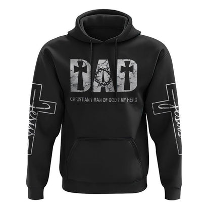 Dad Jesus Black And White All Over Print 3D Hoodie, Christian Hoodie, Christian Sweatshirt, Bible Verse Shirt