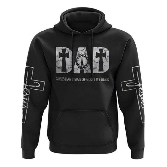 Dad Jesus Black And White All Over Print 3D Hoodie, Christian Hoodie, Christian Sweatshirt, Bible Verse Shirt