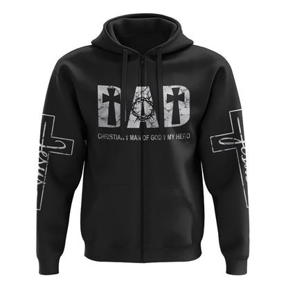 Dad Jesus Black And White All Over Print 3D Hoodie, Christian Hoodie, Christian Sweatshirt, Bible Verse Shirt