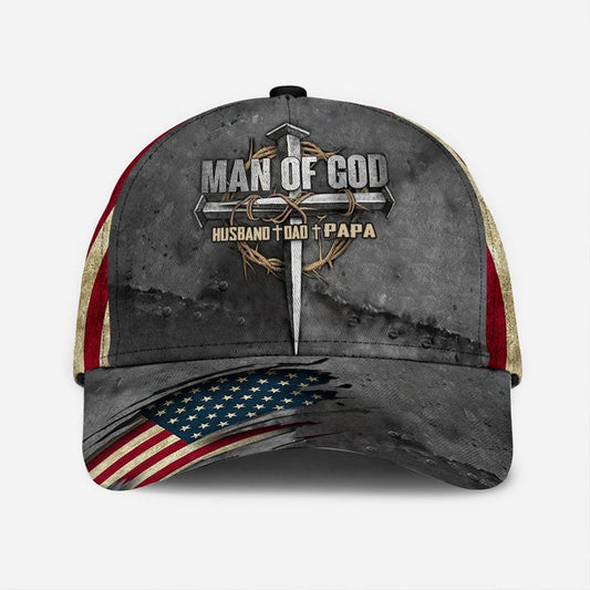 Dad The Man Of God Baseball Cap Hat Christian Classic Cap Hat, Christian Baseball Cap, Religious Cap, Jesus Gift, Jesus Hat