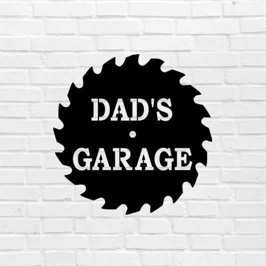 Dad's Garage Saw Blade Cut Metal Sign, Wall Decor Metal Sign, Home Decor Metal Art