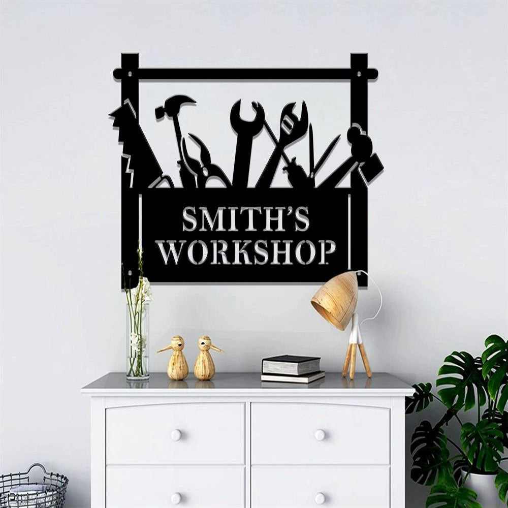 Dad's Workshop Metal Sign, Garage Sign, Workshed Sign, Metal Sign For Dad, Gifts For Him, Gifts For Dad, Gifts Man Cave Garage