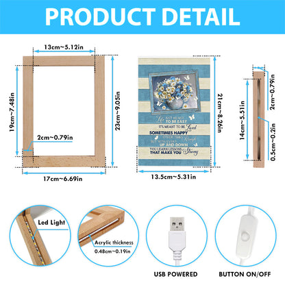 Daisy Butterfly Life Isn't Meant To Be Easy Frame Lamp Art - Bible Verse Art - Christian Inspirational Decor