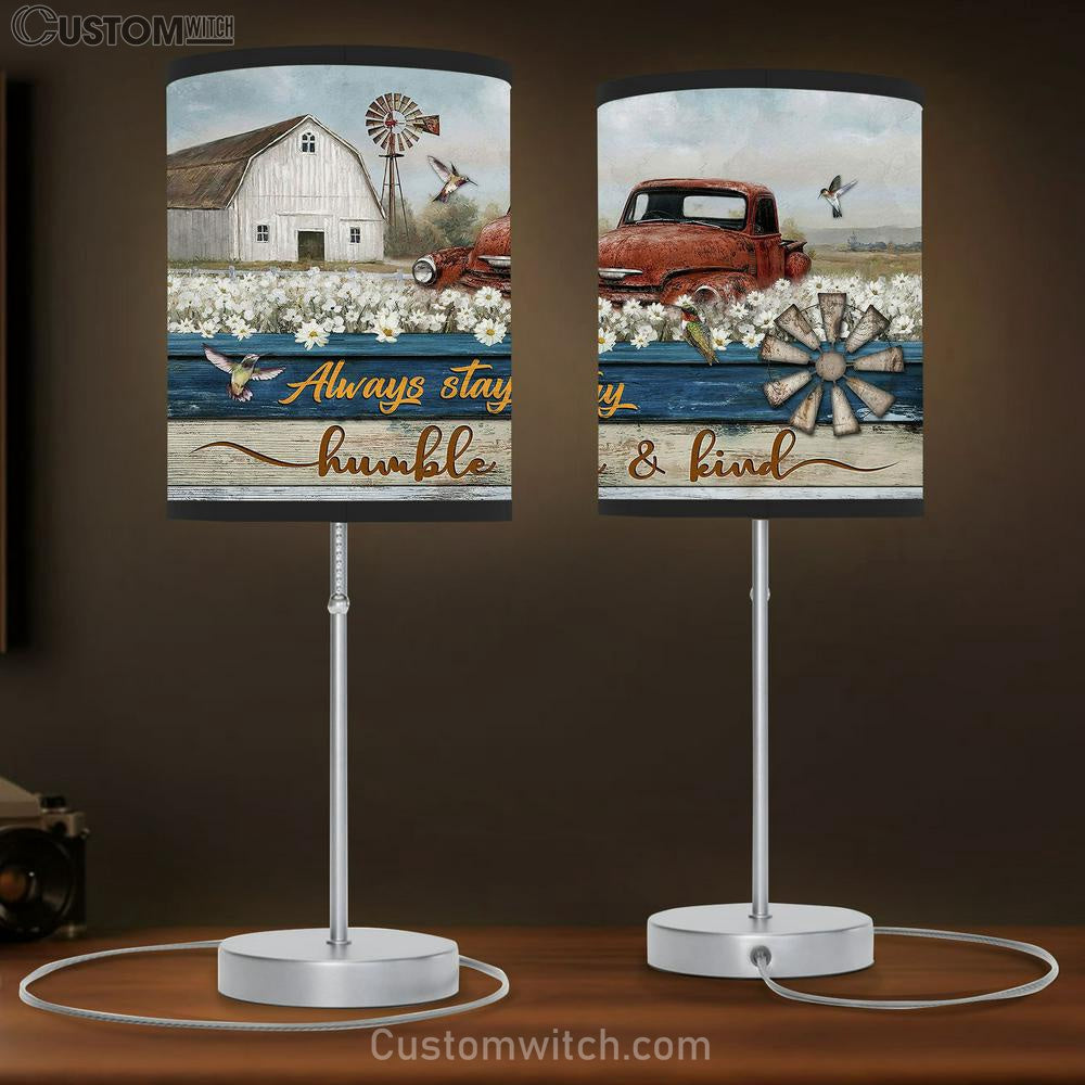 Daisy Field Old Ladybug Car Always Stay Humble And Kind Table Lamb Gift - Bible Verse Table Lamb - Religious Bedroom Decor
