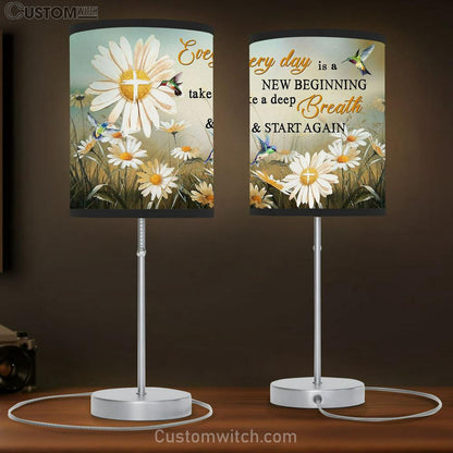 Daisy Flower Every Day Is A New Beginning Table Lamb Prints - Religious Wall Decor - Christian Table Lamb Gift