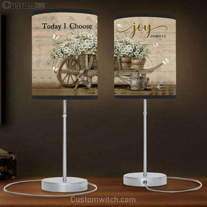 Daisy Flower Today I Choose Joy Table Lamb Prints - Religious Table Lamb Art - Christian Home Decor