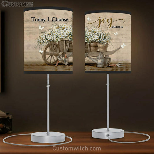 Daisy Flower Today I Choose Joy Table Lamb Prints - Religious Table Lamb Art - Christian Home Decor