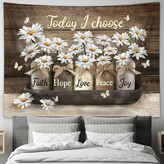Daisy White Butterfly God Says You Are Tapestry Wall Art - Bible Verse Tapestry - Religious Tapestry Wall Hanging